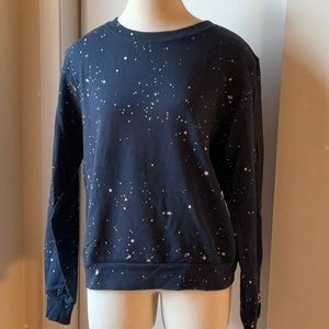 Navy Paint Splattered Sweatshirt